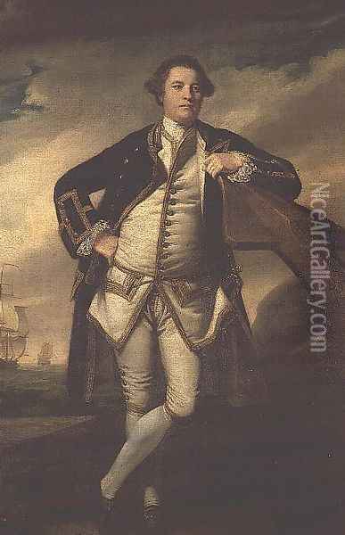 Capt. Philemon Pownall in naval uniform, 1762-65 Oil Painting - Sir Joshua Reynolds