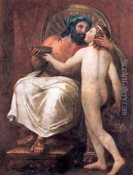 Jupiter kisses Ganimede Oil Painting - Anton Raphael Mengs