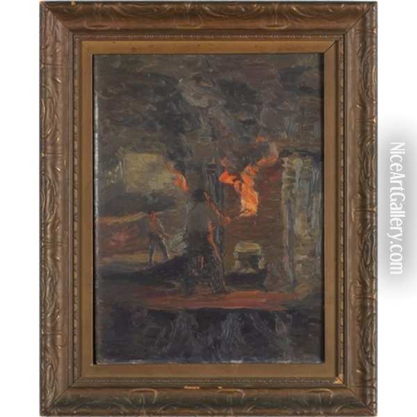 Blacksmiths Oil Painting - Louis Charles Vogt