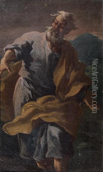 Homme Habille A L'antique Dans Un Paysage Oil Painting - Giuseppe Antonio Petrini