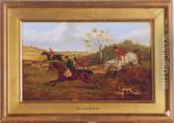 The Hunt; And Three Companion Paintings Oil Painting - Henry Thomas Alken
