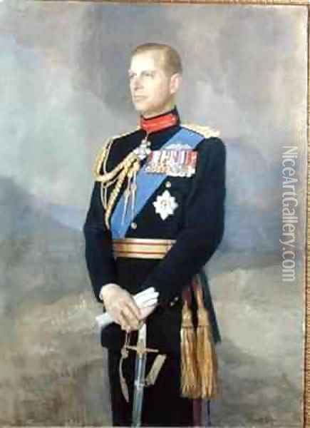 HRH The Prince Philip Oil Painting - Denis Quinton Fildes