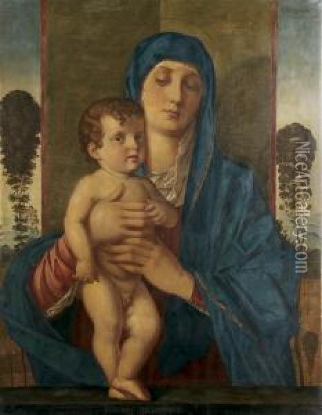 Madonna Degli Alboretti Oil Painting - Giovanni Bellini