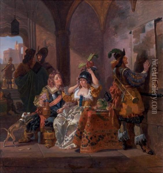 La Vierge Et L'enfant Jesus Entoures D'anges Musiciens Oil Painting - Frans II Francken