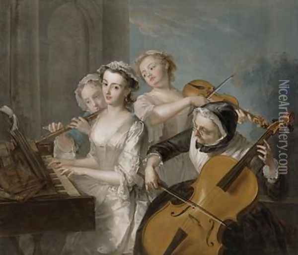 The Sense of Hearing 1744-7 Oil Painting - Philipe Mercier