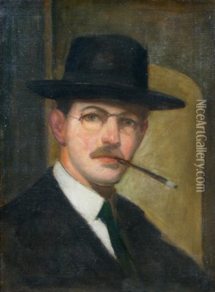 Self Portrait Oil Painting - Richard Edward Miller