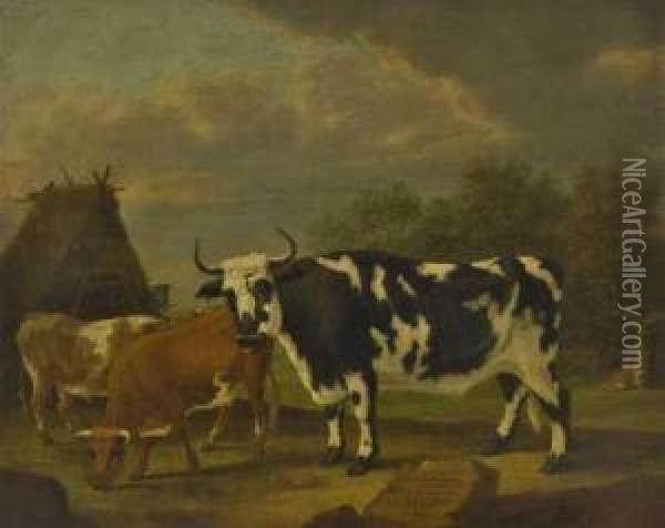 Ostfriesische Rinder. Oil Painting - Johann Friedrich Weitsch