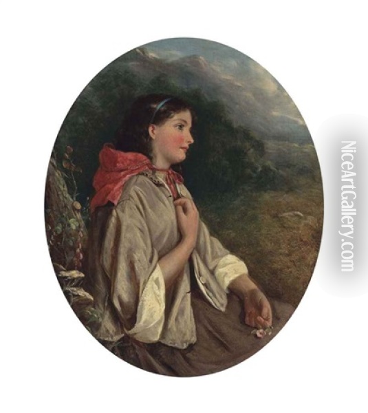 A Highland Lass Oil Painting - Thomas Faed