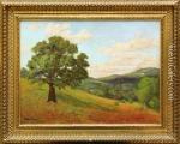 Landscape With Tree Oil Painting - Bruce Crane