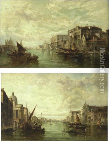 Views Of Venice: A Pair Oil Painting - Alfred Pollentine