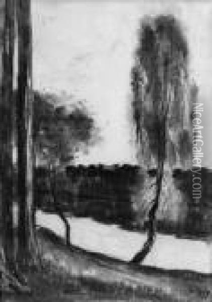 Birken An Einem Ufer Oil Painting - Lesser Ury