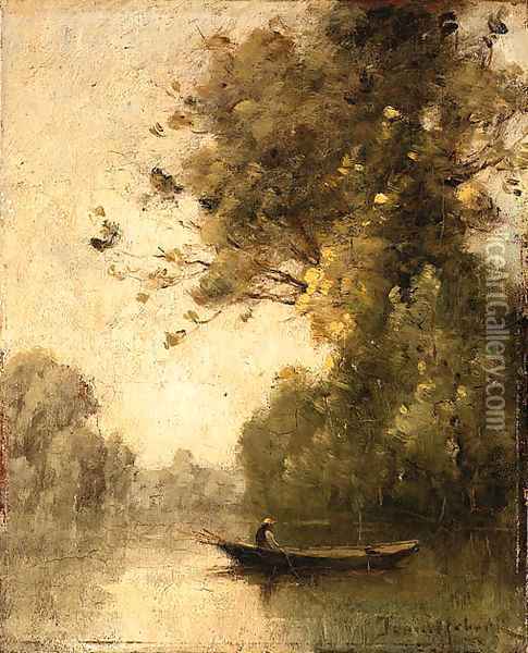Crossing the river Oil Painting - Paul Trouillebert