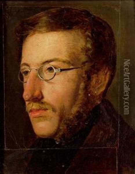 Portrat Des Dichters Anastasius Grun (anton Alexander Graf Von Auersperg) Oil Painting - Franz Eybl