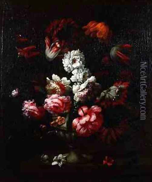 Still life of flowers in an urn Oil Painting - Pieter Hardime