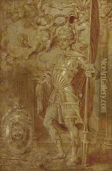 A personification of Victory Oil Painting - Sir Peter Paul Rubens