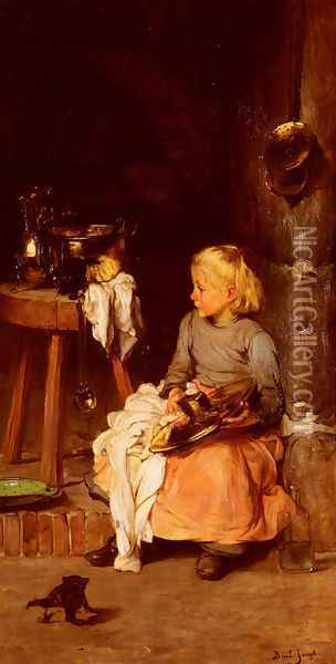 La Petite Fille Au Chaudron (The Little Girl with the Cauldron) Oil Painting - Claude Joseph Bail