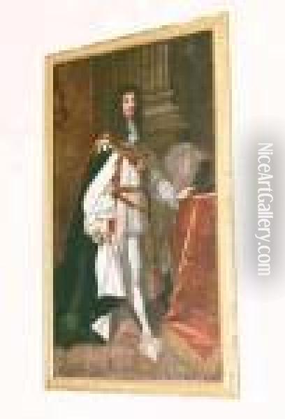 Full Length Portrait Of King Charles Ii Oil Painting - Sir Peter Lely