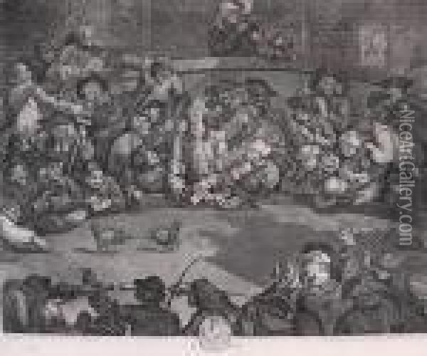 Royal Sport Pit Ticket Oil Painting - William Hogarth