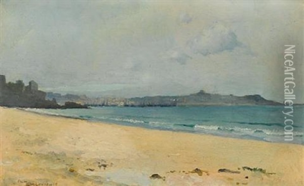 A Coastal Scene Oil Painting - Sydney Mortimer Laurence