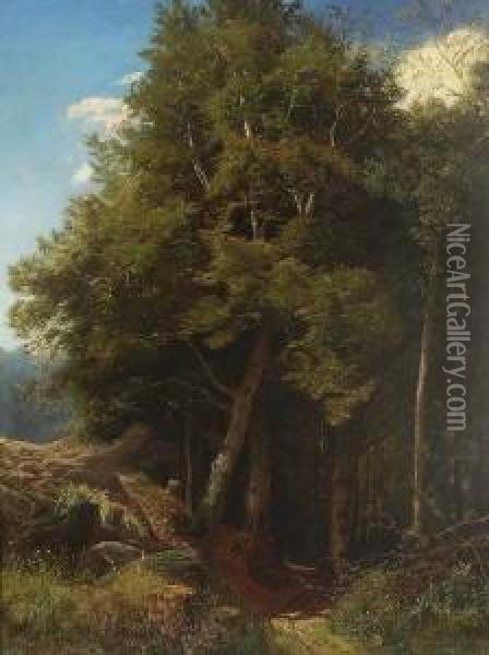 Waldweg Oil Painting - Rudolph Schick