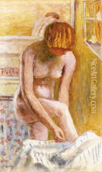 Nu Rose Se Refletant Dans Une Glace Oil Painting - Pierre Bonnard