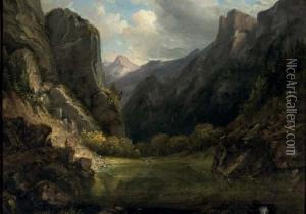 The Alps In Steiermark, Austria Oil Painting - Carl Morgenstern