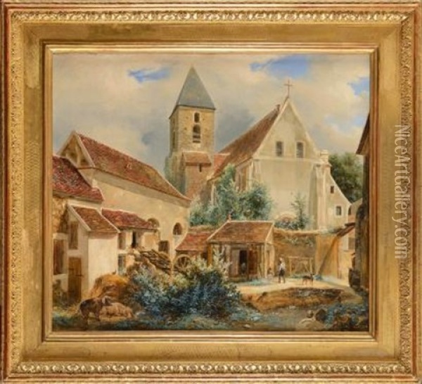 L'eglise De Milly La Foret Oil Painting - Isidore Laurent Deroy
