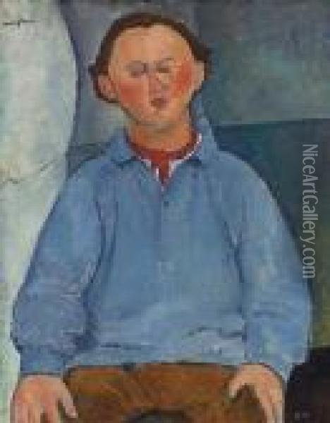 Portrait Du Sculpteur Oscar Miestchaninoff Oil Painting - Amedeo Modigliani