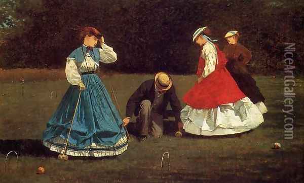 Croquet Scene Oil Painting - Winslow Homer