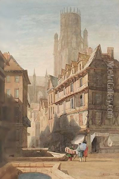 Street Scene Oil Painting - John Sell Cotman