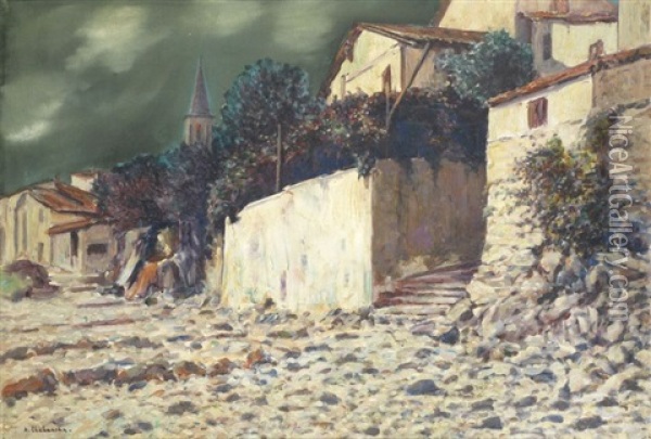 Village Oil Painting - Arsene Chabanian