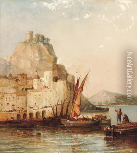 The Gulf Of Salerno Oil Painting - Arthur Joseph Meadows