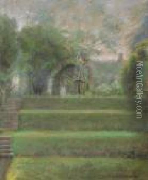 Garden Arbor Scene Oil Painting - Julian Alden Weir