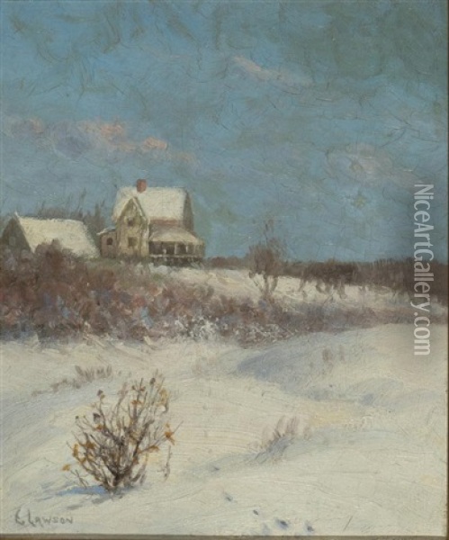 Tracks In Snow Oil Painting - Ernest Lawson