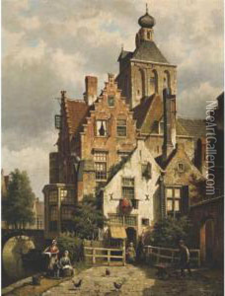 House By A Canal Oil Painting - Willem Koekkoek