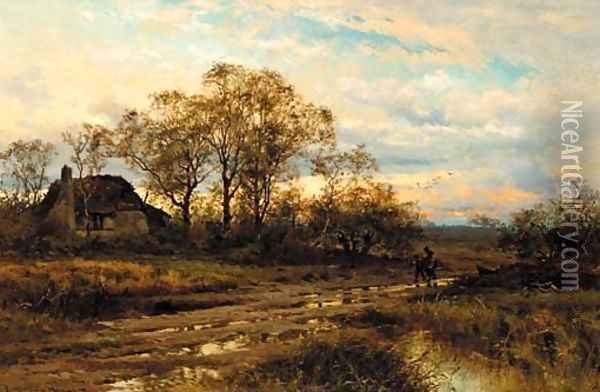The end of the day Oil Painting - John Horace Hooper