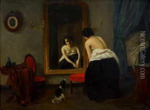 Dame Vor Dem Spiegel Oil Painting - Camille Venneman