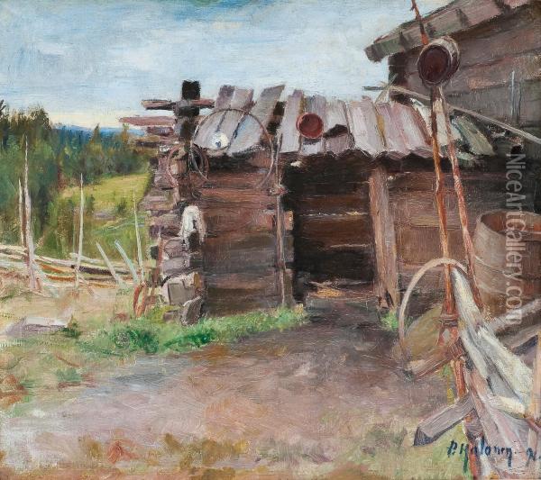 An Old Shack Oil Painting - Pekka Halonen