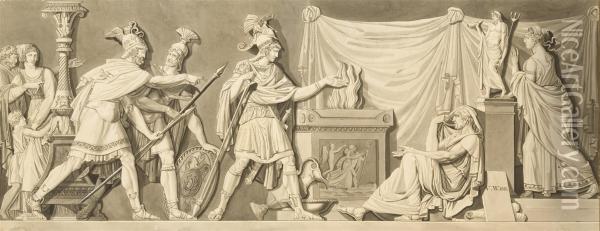 La Mort De Demosthene Oil Painting - Jean Guillaume Moitte
