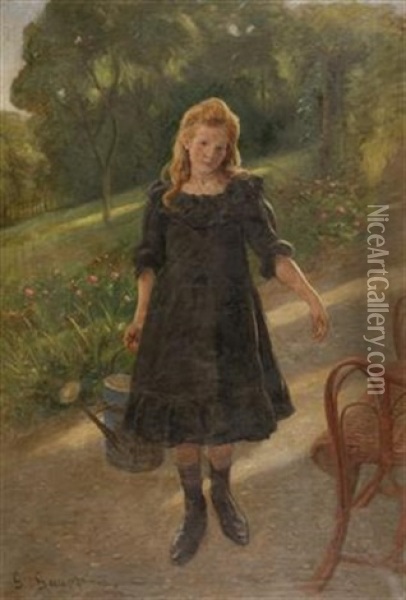 Die Kleine Gartnerin Oil Painting - Gustav Adolf Gaupp