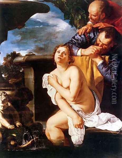 Susanna ei vecchioni (Susanna and the Elders) Oil Painting - Artemisia Gentileschi