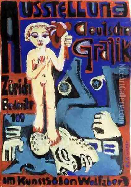 Austellung Deutsche Grafik im Kunstsalon Wolfsberg Oil Painting - Ernst Ludwig Kirchner