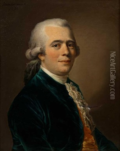 Portrait De Gentilhomme En Veste Bleue Oil Painting - Johann Ernst Heinsius