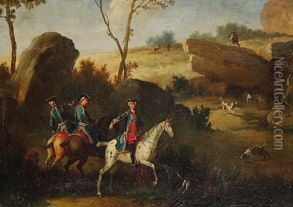 Hungarian Hunting Scene Oil Painting - Johann Georg Hamilton