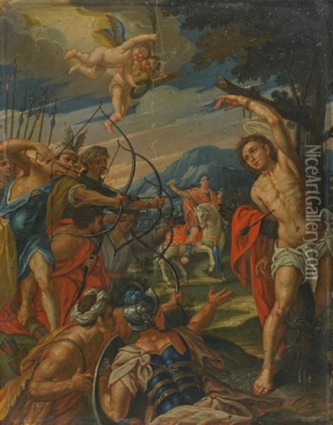 Das Martyrium Des Heiligen Sebastian Oil Painting - Theodor Roos
