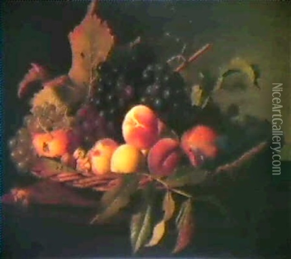 Nature Morte Med Frugter Oil Painting - William Hammer