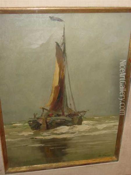 Sailboat Oil Painting - Charles Paul Gruppe