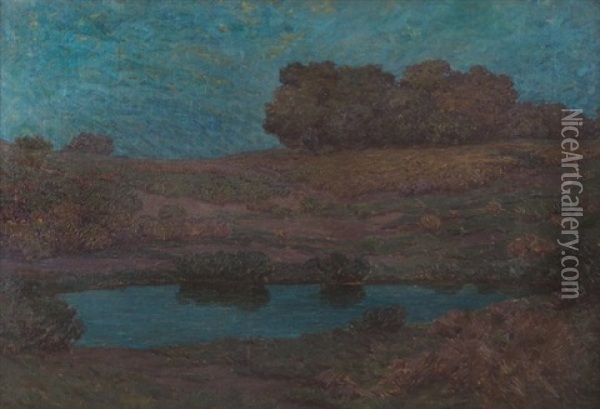 Nocturnal Landscape Oil Painting - Granville S. Redmond