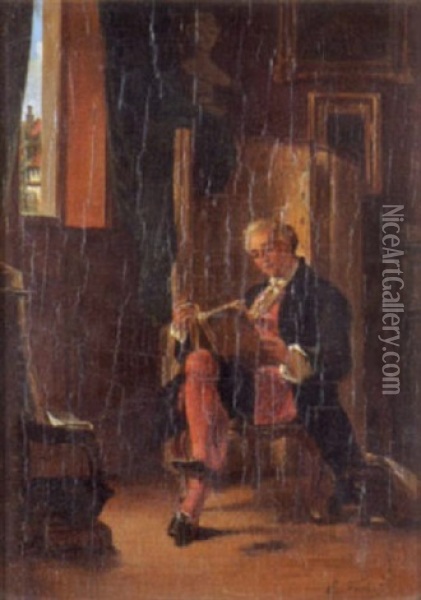 The Student Oil Painting - Benjamin Eugene Fichel