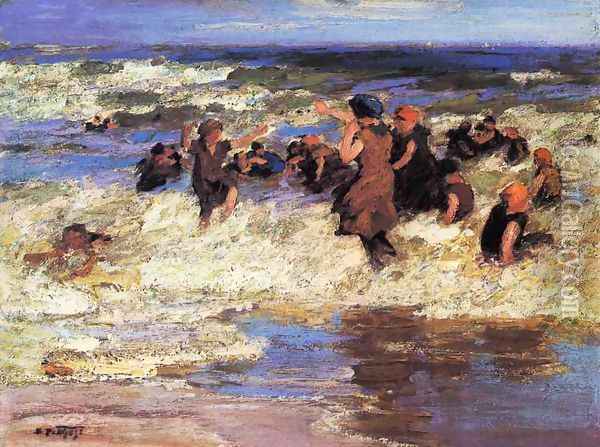 Surf Bathing Oil Painting - Edward Henry Potthast